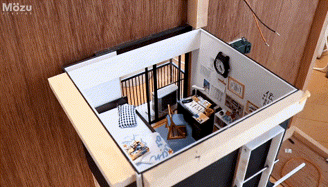 日本微缩模型大佬6个月神还原儿时房间,空调书桌还没有手指大 日本微缩模型大佬6个月神还原儿时房间,空调书桌还没有手指大